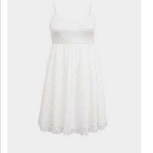 Ivory eyelet Torrid dress.